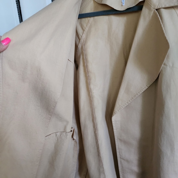 Frame Linen Blend Tan Belted Jacket, Sz XS - Picture 8 of 13